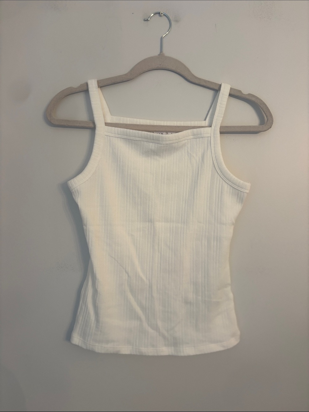 GAP White Ribbed Square Neck Tank NWOT